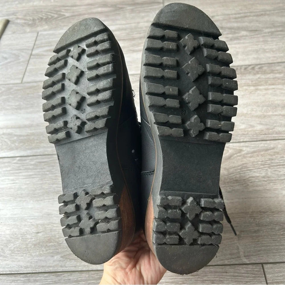 Rudsak Black Leather Lace Up Fur Winter Boots Made in Italy - Picture 15 of 16